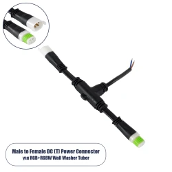 Ταχυσύνδεσμος τροφοδοσίας T για Wall Washer Tuber με 2 καλώδια +/- σε Power Connector 5 PIN Male & Female για RGB+RGBW Tuber αδιάβροχος IP65 μαύρος Ταχυσύνδεσμος τροφοδοσίας T για Wall Washer Tuber με 2 καλώδια +/- σε Power Connector 5 PIN Male & Female για RGB+RGBW Tuber αδιάβροχος IP65 μαύρος
