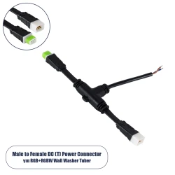 Ταχυσύνδεσμος τροφοδοσίας T για Wall Washer Tuber με 2 καλώδια +/- σε Power Connector 5 PIN Male & Female για RGB+RGBW Tuber IP65 μαύρος Ταχυσύνδεσμος τροφοδοσίας T για Wall Washer Tuber με 2 καλώδια +/- σε Power Connector 5 PIN Male & Female για RGB+RGBW Tuber IP65 μαύρος