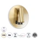 GloboStar® LADY-R 60940 Μοντέρνο Φωτιστικό Τοίχου - Απλίκα Ξενοδοχείου Bed Side LED 6W 600lm 36° & 360° AC 220-240V - Reading Light & 360° Κρυφός Φωτισμός - Φορτιστής USB 3A - Φ15 x Υ7cm - Φυσικό Λευκό 4500K - Χρυσό Βούρτσας