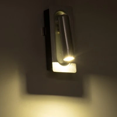 Επιτοίχια απλίκα ανάγνωσης LED kelvo® MANHATTAN 3W 405lm 36° AC 220-240V IP20 φυσικό λευκό 4500K νίκελ βούρτσας 7x7x17cm