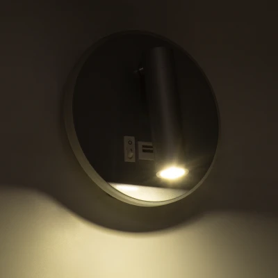 Επιτοίχιο φωτιστικό LED kelvo® JERSEY reading light με φορτιστή USB 10W 1380lm φυσικό λευκό 4500K νίκελ βούρτσας 14.5x14.5x6cm