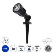 Φωτιστικό κήπου καρφωτό GARDENINI LED 5W μπλε χρώμα φωτός 550lm 38°  IP68 ABS IK06 Φ5.5 x Υ13.5cm  μαύρο 