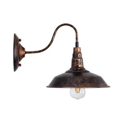 Vintage φωτιστικό τοίχου kelvo® RAY απλίκα με ντουί 1 x E27 AC 220-240V IP20 χάλκινο εφέ σκουριάς 26x37x32cm 01067
