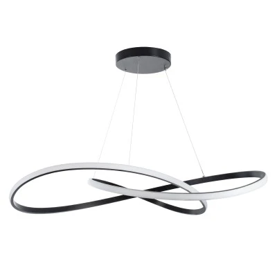 Μοντέρνο κρεμαστό φωτιστικό DEXTER Design LED με μαύρο σκελετό CCT 120W 13440lm δέσμης 300° AC 220-240V IP20 με εναλλαγή φωτισμού μέσω τηλεχειριστηρίου ντιμαριζόμενο