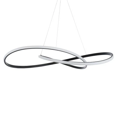 Μοντέρνο κρεμαστό φωτιστικό DEXTER Design LED με μαύρο σκελετό CCT 120W 13440lm δέσμης 300° AC 220-240V IP20 με εναλλαγή φωτισμού μέσω τηλεχειριστηρίου ντιμαριζόμενο