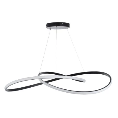 Μοντέρνο κρεμαστό φωτιστικό DEXTER Design LED με μαύρο σκελετό CCT 120W 13440lm δέσμης 300° AC 220-240V IP20 με εναλλαγή φωτισμού μέσω τηλεχειριστηρίου ντιμαριζόμενο