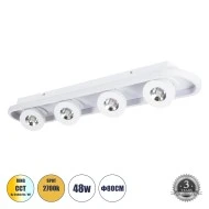  Φωτιστικό Οροφής Linear Design LED NESPO CCT με Κινούμενα Σποτ LED Spot Downlight 48W 5376lm 360° & 45° AC 220-240V - Εναλλαγή Φωτισμού μέσω Διακόπτη On/Off All In One - Λευκό