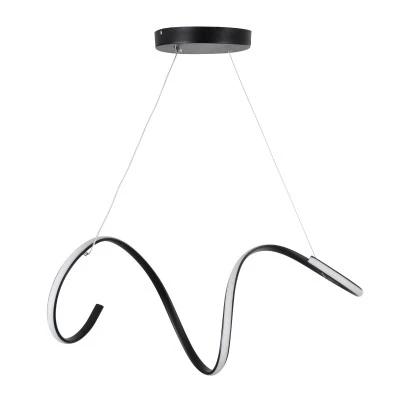 GloboStar® SPIRALE 61283 Κρεμαστό Φωτιστικό Οροφής Design LED CCT 75W 8400lm 300° AC 220-240V - Εναλλαγή Φωτισμού μέσω Τηλεχειριστηρίου All In One Ψυχρό 6000k+Φυσικό 4500k+Θερμό 2700k Dimmable Μ72 x Π25 x Υ30cm - Μαύρο - 3 Years Warranty