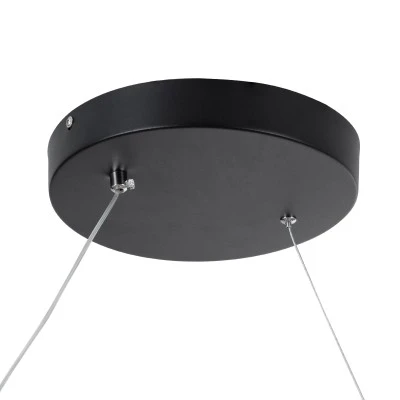GloboStar® SPIRALE 61283 Κρεμαστό Φωτιστικό Οροφής Design LED CCT 75W 8400lm 300° AC 220-240V - Εναλλαγή Φωτισμού μέσω Τηλεχειριστηρίου All In One Ψυχρό 6000k+Φυσικό 4500k+Θερμό 2700k Dimmable Μ72 x Π25 x Υ30cm - Μαύρο - 3 Years Warranty