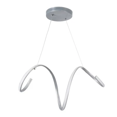 GloboStar® SPIRALE 61285 Κρεμαστό Φωτιστικό Οροφής Design LED CCT 75W 8400lm 300° AC 220-240V - Εναλλαγή Φωτισμού μέσω Τηλεχειριστηρίου All In One Ψυχρό 6000k+Φυσικό 4500k+Θερμό 2700k Dimmable Μ72 x Π25 x Υ30cm - Νίκελ Ασημί Βούρτσας - 3 Years Warranty