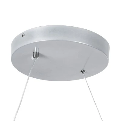 GloboStar® SPIRALE 61285 Κρεμαστό Φωτιστικό Οροφής Design LED CCT 75W 8400lm 300° AC 220-240V - Εναλλαγή Φωτισμού μέσω Τηλεχειριστηρίου All In One Ψυχρό 6000k+Φυσικό 4500k+Θερμό 2700k Dimmable Μ72 x Π25 x Υ30cm - Νίκελ Ασημί Βούρτσας - 3 Years Warranty