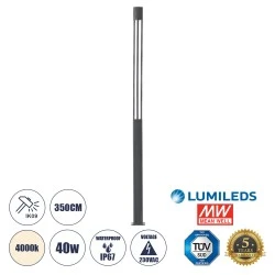 LED φωτιστικό πάρκου - πλατείας - κήπου 40W φυσικό λευκό φως 4000K 5440lm 60° AC100-240VAC IP67 Φ15.5cm x Ύψος 3,5m