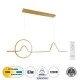 Κρεμαστό Φωτιστικό WINDY LED 67W 7504lm CCT Dimmable – Χρυσό Βούρτσας, Τηλεχειριστήριο, 2700K-4500K-6000K