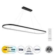 Κρεμαστό Φωτιστικό LED Μαύρο 54W 6210lm CCT Dimmable – Τηλεχειριστήριο, 300° Γωνία Φωτισμού