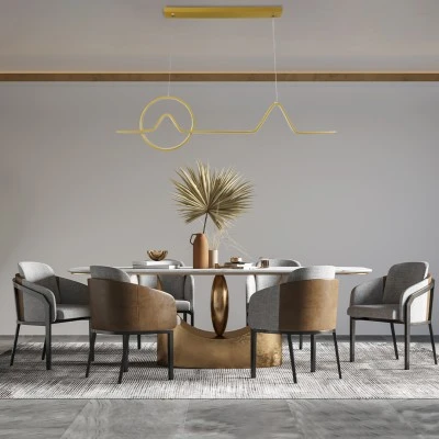 Κρεμαστό Φωτιστικό WINDY LED 67W 7504lm CCT Dimmable – Χρυσό Βούρτσας, Τηλεχειριστήριο, 2700K-4500K-6000K
