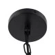 GloboStar® MERLIN 00865 Vintage Κρεμαστό Φωτιστικό Πλέγμα Τρίφωτο 3 x E14 IP20 Μαύρο Μέταλλο με Μπεζ Σχοινί - Μ28 x Π28 x Υ40cm