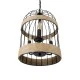 GloboStar® MERLIN 00865 Vintage Κρεμαστό Φωτιστικό Πλέγμα Τρίφωτο 3 x E14 IP20 Μαύρο Μέταλλο με Μπεζ Σχοινί - Μ28 x Π28 x Υ40cm