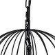 GloboStar® MERLIN 00865 Vintage Κρεμαστό Φωτιστικό Πλέγμα Τρίφωτο 3 x E14 IP20 Μαύρο Μέταλλο με Μπεζ Σχοινί - Μ28 x Π28 x Υ40cm