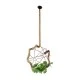 GloboStar® BRADLEY 01661 Vintage Κρεμαστό Φωτιστικό Πλέγμα Μονόφωτο 1 x E27 IP20 Μπεζ Σχοινί, Πράσινο Πλαστικό με Χάλκινο Μέταλλο - Μ42 x Π42 x Y42cm