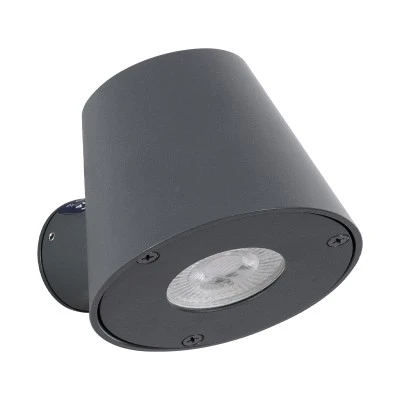Μοντέρνα επιτοίχια απλίκα GLOBOSTAR® GARDENIA με ντουί GU10 1xGU10 AC 220-240V αδιάβροχη IP65 γκρι ανθρακί ματ 9.5x13x7.7cm
