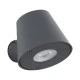 Μοντέρνα επιτοίχια απλίκα GLOBOSTAR® GARDENIA με ντουί GU10 1xGU10 AC 220-240V αδιάβροχη IP65 γκρι ανθρακί ματ 9.5x13x7.7cm