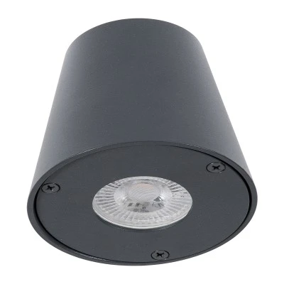 Μοντέρνα επιτοίχια απλίκα GLOBOSTAR® GARDENIA με ντουί GU10 1xGU10 AC 220-240V αδιάβροχη IP65 γκρι ανθρακί ματ 9.5x13x7.7cm