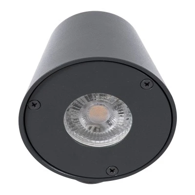 Μοντέρνα επιτοίχια απλίκα GLOBOSTAR® GARDENIA με ντουί GU10 1xGU10 AC 220-240V αδιάβροχη IP65 γκρι ανθρακί ματ 9.5x13x7.7cm