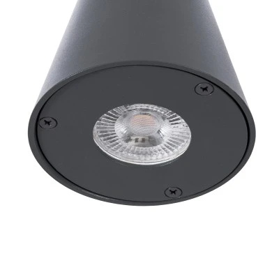 Μοντέρνα επιτοίχια απλίκα GLOBOSTAR® GARDENIA με ντουί GU10 1xGU10 AC 220-240V αδιάβροχη IP65 γκρι ανθρακί ματ 9.5x13x7.7cm