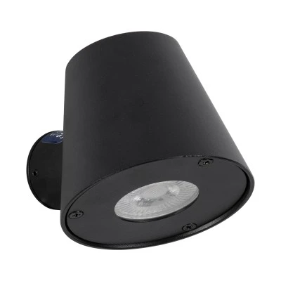 Μοντέρνο επιτοίχιο φωτιστικό GLOBOSTAR® GARDENIA με ντουί GU10 IP65 μαύρο ματ 9.5x13x7.7cm