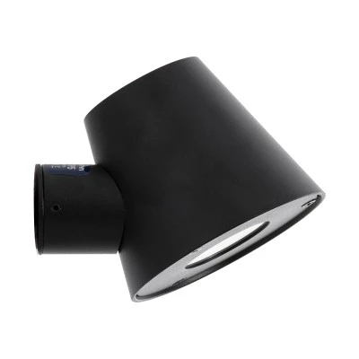 Μοντέρνο επιτοίχιο φωτιστικό GLOBOSTAR® GARDENIA με ντουί GU10 IP65 μαύρο ματ 9.5x13x7.7cm