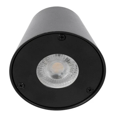 Μοντέρνο επιτοίχιο φωτιστικό GLOBOSTAR® GARDENIA με ντουί GU10 IP65 μαύρο ματ 9.5x13x7.7cm