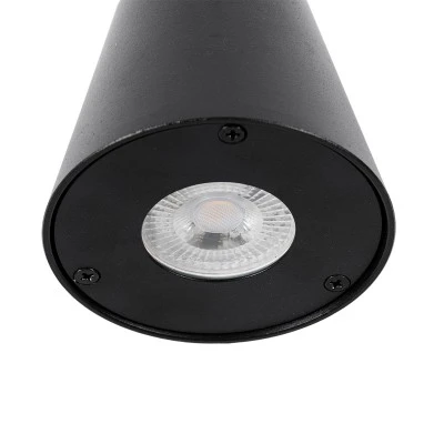 Μοντέρνο επιτοίχιο φωτιστικό GLOBOSTAR® GARDENIA με ντουί GU10 IP65 μαύρο ματ 9.5x13x7.7cm