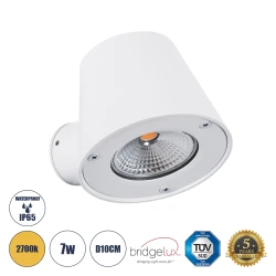 Επιτοίχια απλίκα LED GLOBOSTAR® GARDENIA 7W 700lm θερμό λευκό 2700K IP65 λευκό ματ 9.5x13x7.7cm