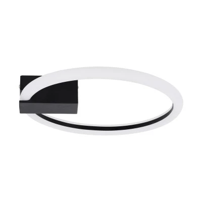 GloboStar® CINDERELLA 60976 Φωτιστικό Οροφής Δαχτυλίδι-Κύκλος LED CCT 16W 1792lm 360° AC 220-240V - Εναλλαγή Φωτισμού μέσω Διακόπτη On/Off All In One Ψυχρό 6000k+Φυσικό 4500k+Θερμό 2700k Φ28cm - Μαύρο - 3 Years Warranty