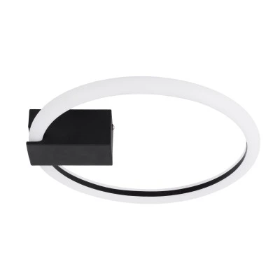GloboStar® CINDERELLA 60976 Φωτιστικό Οροφής Δαχτυλίδι-Κύκλος LED CCT 16W 1792lm 360° AC 220-240V - Εναλλαγή Φωτισμού μέσω Διακόπτη On/Off All In One Ψυχρό 6000k+Φυσικό 4500k+Θερμό 2700k Φ28cm - Μαύρο - 3 Years Warranty
