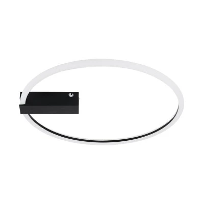 GloboStar® CINDERELLA 60980 Φωτιστικό Οροφής Δαχτυλίδι-Κύκλος LED CCT 30W 3360lm 360° AC 220-240V - Εναλλαγή Φωτισμού μέσω Τηλεχειριστηρίου All In One Ψυχρό 6000k+Φυσικό 4500k+Θερμό 2700k Dimmable Φ50cm - Μαύρο - 3 Years Warranty