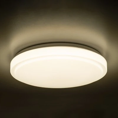 GloboStar® SENSORANO 60995 Πλαφονιέρα Οροφής LED 30W 3000lm 120° AC 220-240V με Ενσωματωμένο Σύστημα Ρυθμιζόμενου Microwave Αισθητήρα Κίνησης - Αδιάβροχη IP54 Φ38 x Υ5.3cm Φυσικό Λευκό 4500K - Λευκό - Bridgelux Chips - 3 Years Warranty
