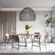 Boho κρεμαστό φωτιστικό MALIBU μονόφωτο μαύρο ξύλινο Bamboo Φ97xY86cm 1 x E27 AC 220-240V