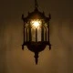 GloboStar® DARCY 00672 Vintage Κρεμαστό Φωτιστικό Οροφής Μονόφωτο 1 x E27 Μαύρο Μεταλλικό Φανάρι Πλέγμα Φ35 x Υ61cm