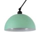 Μοντέρνο φωτιστικό οροφής μονόφωτο LOTUS GREEN τιρκουάζ ματ μεταλλικό καμπάνα με μεταλλικό πλέγμα E27 IP20 βάση & ανάρτηση μαύρη Φ30xΥ21 ανάρτηση 105cm