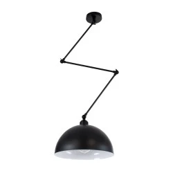 Μοντέρνο φωτιστικό οροφής μονόφωτο LOTUS BLACK μαύρο ματ μεταλλικό καμπάνα 1xE27 IP20 Φ30x21x105cm
