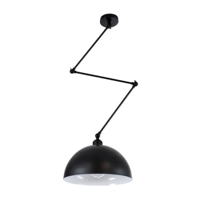Μοντέρνο φωτιστικό οροφής μονόφωτο LOTUS BLACK μαύρο ματ μεταλλικό καμπάνα 1xE27 IP20 Φ30x21x105cm