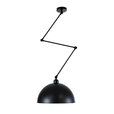 Μοντέρνο φωτιστικό οροφής μονόφωτο LOTUS BLACK μαύρο ματ μεταλλικό καμπάνα 1xE27 IP20 Φ30x21x105cm