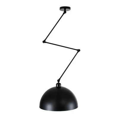 Μοντέρνο φωτιστικό οροφής μονόφωτο LOTUS BLACK μαύρο ματ μεταλλικό καμπάνα 1xE27 IP20 Φ30x21x105cm