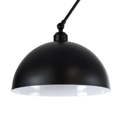 Μοντέρνο φωτιστικό οροφής μονόφωτο LOTUS BLACK μαύρο ματ μεταλλικό καμπάνα 1xE27 IP20 Φ30x21x105cm