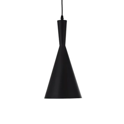 GloboStar® SHANGHAI 01025-C Μοντέρνο Κρεμαστό Φωτιστικό Καμπάνα Μονόφωτο 1 x E27 IP20 Μαύρο & Χρυσό Μέταλλο - Μ19 x Π19 x Υ38cm