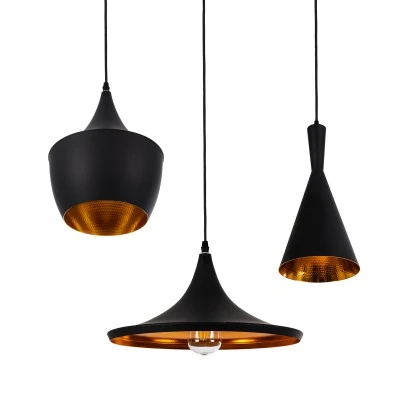 Κρεμαστό Φωτιστικό SHANGHAI 3xE27 Μαύρο & Χρυσό Μ79.5xΠ79.5xΥ38cm – Σετ 3 Τεμαχίων