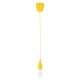 GloboStar® CABLITO 61555 Μοντέρνο Κρεμαστό Φωτιστικό Οροφής Μονόφωτο 1 x E27 Κίτρινο Σιλικόνης Ανάρτηση με Υφασμάτινο Καλώδιο Φ4 x Υ110cm