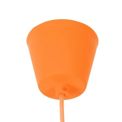 GloboStar® CABLITO 61554 Μοντέρνο Κρεμαστό Φωτιστικό Οροφής Μονόφωτο 1 x E27 Πορτοκαλί Σιλικόνης Ανάρτηση με Υφασμάτινο Καλώδιο Φ4 x Υ110cm
