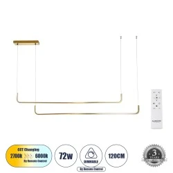 Κρεμαστό Φωτιστικό LINARIA DUO Design LED CCT 72W 8300lm 200° AC 220-240V - Εναλλαγή Φωτισμού μέσω Τηλεχειριστηρίου All In One - Χρυσό Πλατίνα Κρεμαστό Φωτιστικό LINARIA DUO Design LED CCT 72W 8300lm 200° AC 220-240V - Εναλλαγή Φωτισμού μέσω Τηλεχειριστηρίου All In One - Χρυσό Πλατίνα